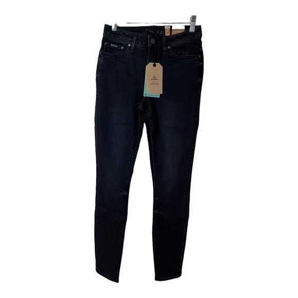 prAna Sienna Jean Deep Blue Skinny Stretch Denim Women Dark Wash New - Picture 2 of 9